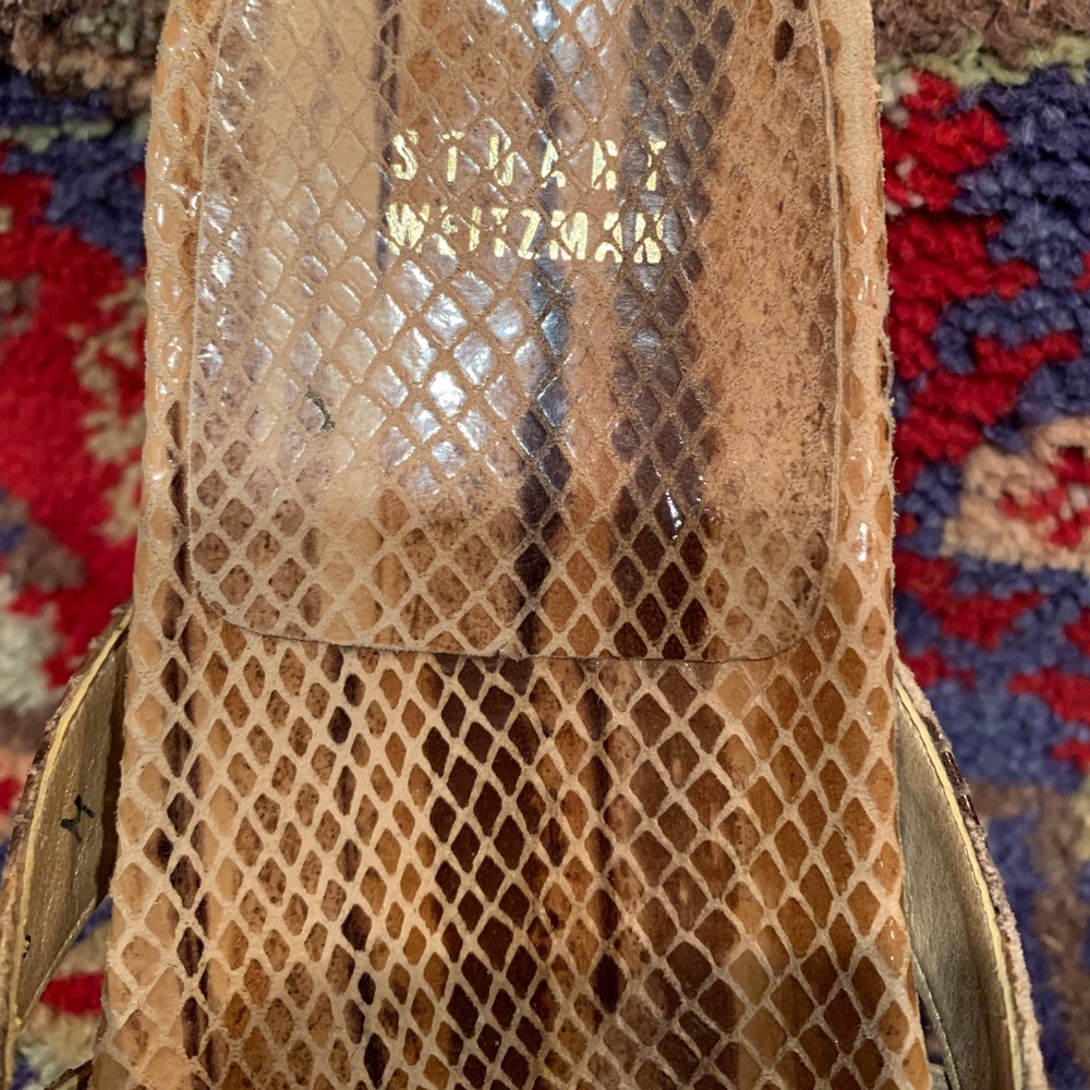 Stuart Weitzman , Python Print, Thong Sandal W/ T… - image 6